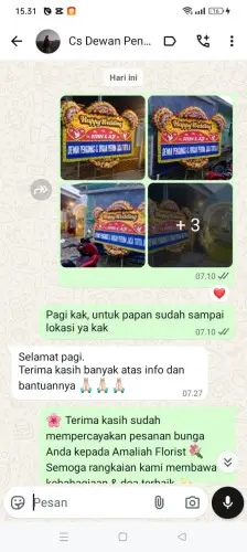 Testimonial Papan Bunga Pernikahan bojonegoro